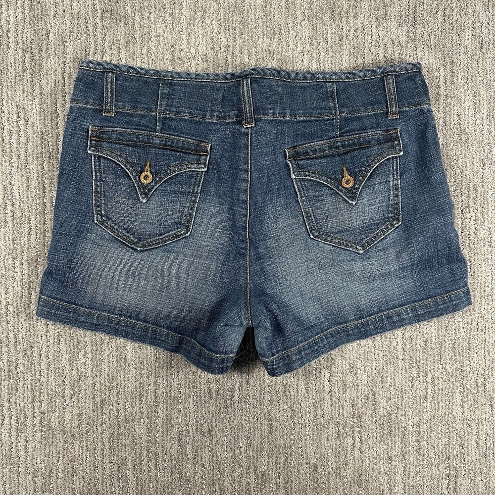 Gap Jeans Denim Shorts Size 14 Dark Wash Back Flap Pockets High Rise Y2K Grunge